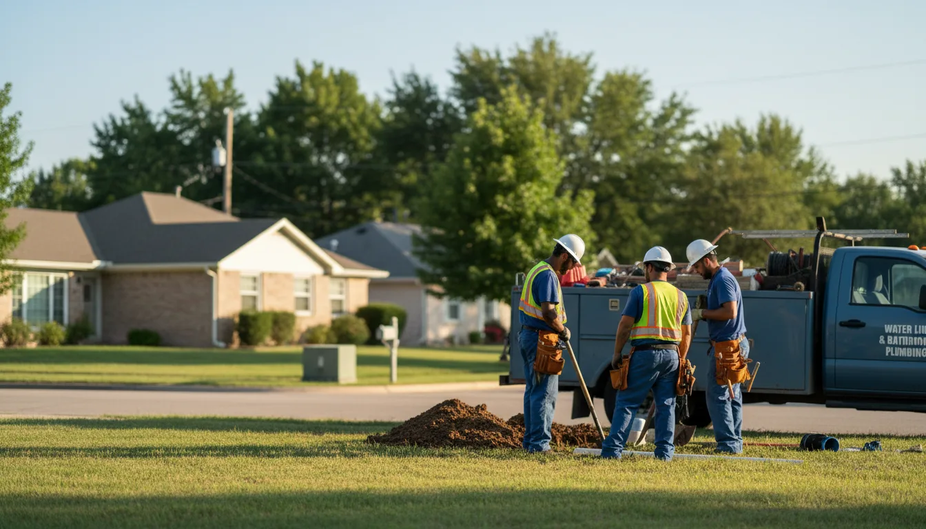 Residential water line and bathroom plumbing service in Corwith, IA
